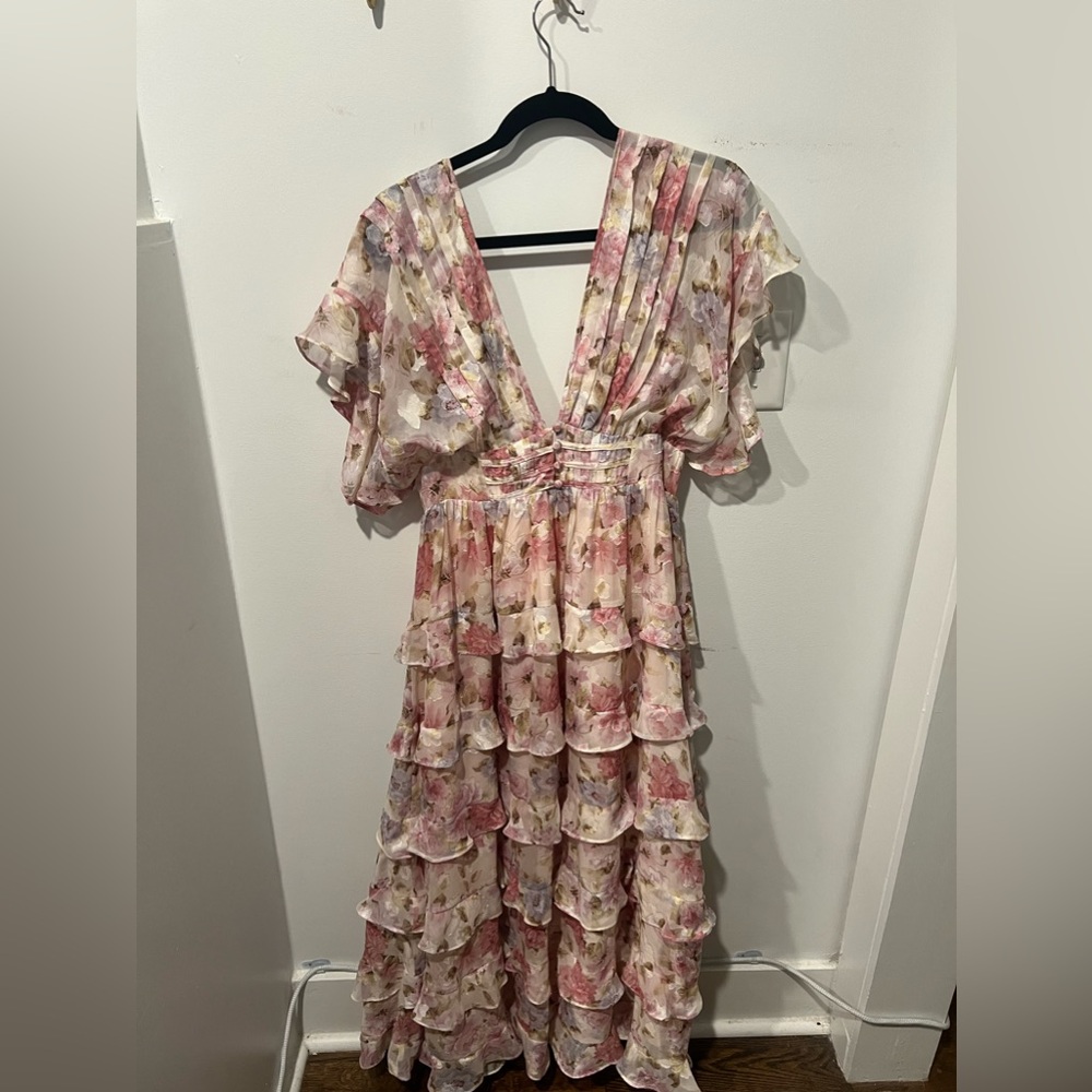 FLORAL RUFFLE DRESS